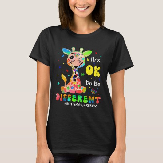 Autism Awareness Women Kid Its Ok To Be Different T-Shirt (Vorderseite)