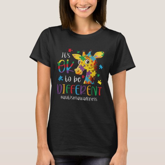 Autism Awareness Women Kid Its Ok To Be Different T-Shirt (Vorderseite)