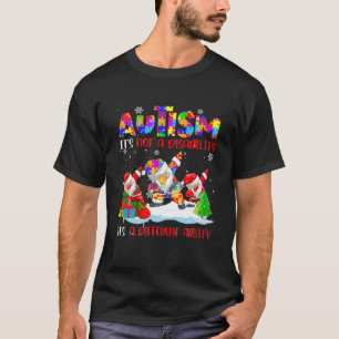 Autism Awareness Xmas Santa Dabbing It's Not A Dis T-Shirt