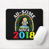 Autism Awesome Ausome Since 2018 Awareness 8th Bir Mousepad (Mit Mouse)