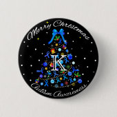 Autism Blue Christmas Tree Button (Vorderseite)
