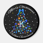 Autism Blue Christmas Tree Magnet (Vorne)