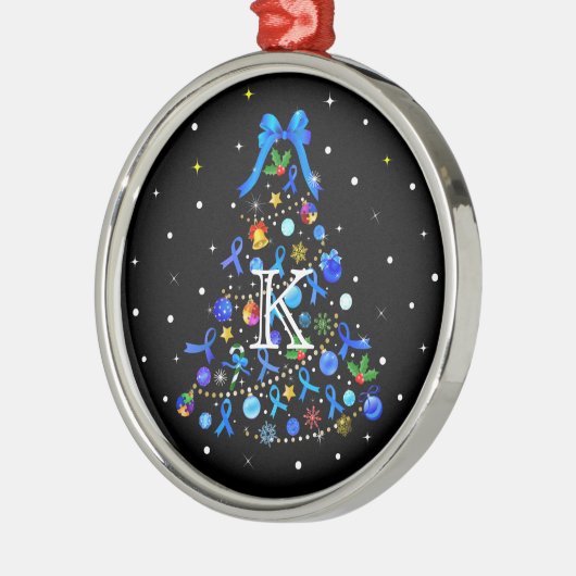 Autism Blue Christmas Tree Ornament Aus Metall (Links)