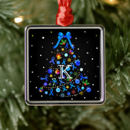 Autism Blue Christmas Tree Ornament Aus Metall
