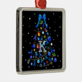 Autism Blue Christmas Tree Ornament Aus Metall (Rechts)