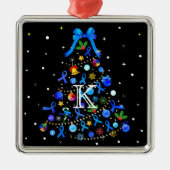 Autism Blue Christmas Tree Ornament Aus Metall (Vorne)