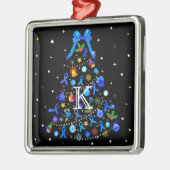 Autism Blue Christmas Tree Ornament Aus Metall (Links)