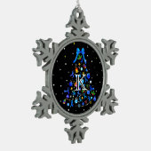 Autism Blue Christmas Tree Schneeflocken Zinn-Ornament (Links)
