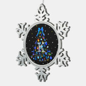 Autism Blue Christmas Tree Schneeflocken Zinn-Ornament (Rechts)