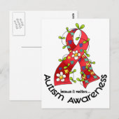 AUTISM Blume Band 1 Postkarte (Vorne/Hinten)