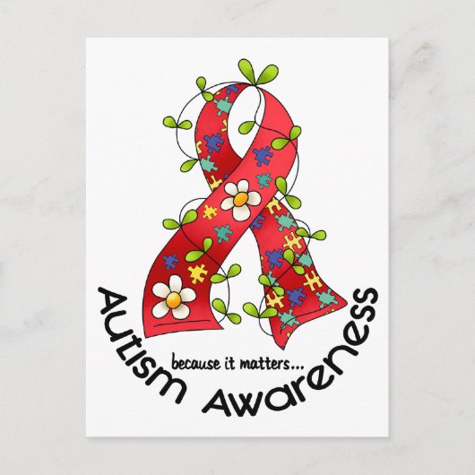 AUTISM Blume Band 1 Postkarte (Vorderseite)