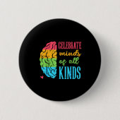 Autism Brain Celebrate Minds All Kinds Aware Men W Button (Vorderseite)
