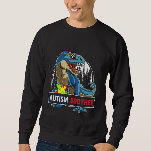 Autism Brother Dinosaur Puzzle Piece Autism Awaren Sweatshirt (Vorderseite)