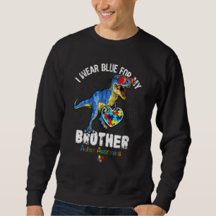 Autism Brother Wear Blue Dino Autismus Sensibilisi Sweatshirt