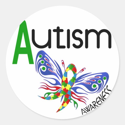 AUTISM Butterfly 3.1 Runder Aufkleber (Vorderseite)