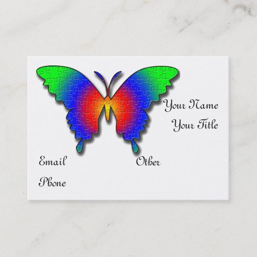 Autism butterfly business profile card template visitenkarte (Vorderseite)