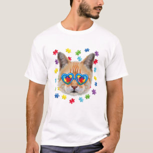 Autism Cat Puzzle Sonnenbrille T-Shirt