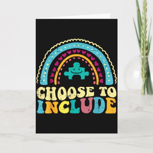 Autism Choose To Include Retro Aware Groovy Women  Karte (Vorderseite)