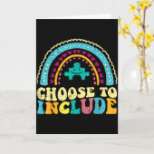 Autism Choose To Include Retro Aware Groovy Women  Karte (Gelbe Blume)