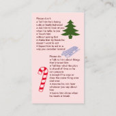 Autism Christmas Boy Business Card Visitenkarte (Rückseite)