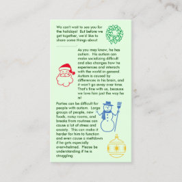 Autism Christmas Boy Business Card Visitenkarte