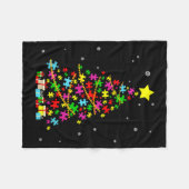 Autism Christmas Tree Autism Christmas  Fleecedecke (Vorderseite (Horizontal))