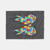 Autism Coquette Bow Puzzle Autism Awareness Proud  Fleecedecke (Vorderseite (Horizontal))