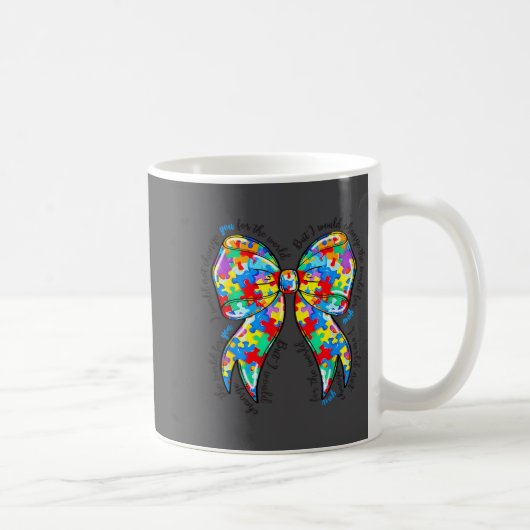 Autism Coquette Bow Puzzle Autism Awareness Proud  Kaffeetasse (Rechts)