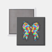 Autism Coquette Bow Puzzle Autism Awareness Proud  Magnet (Vorderseite/Rückseite)