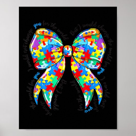 Autism Coquette Bow Puzzle Autism Awareness Proud  Poster (Vorne)