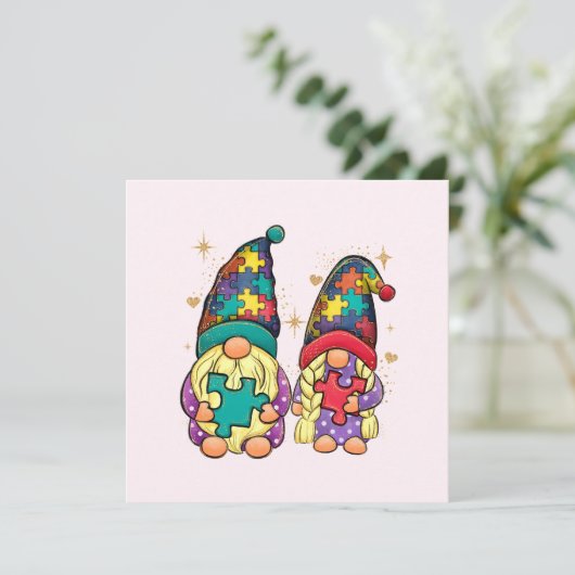 Autism Couple Gnome (Stehend Vorderseite)