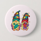 Autism Couple Gnome Button (Vorderseite)