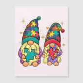 Autism Couple Gnome Magnetkarte (Vorderseite)