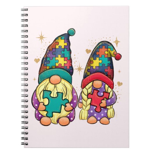 Autism Couple Gnome Notizblock (Vorderseite)
