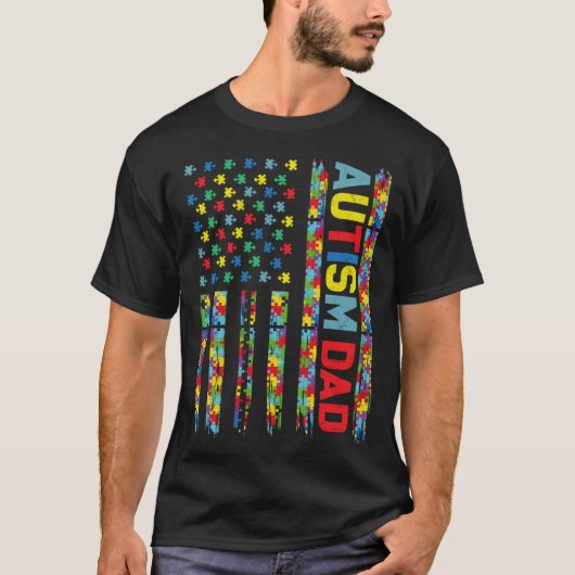 Autism Dad Puzzle US Flag Child Awareness Choose K T-Shirt (Vorderseite)