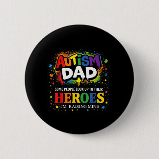 Autism Dad Puzzles Proud Son Hero Autism Awareness Button