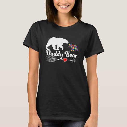 Autism Daddy Bear Autistic Awareness Daddy Support T-Shirt (Vorderseite)