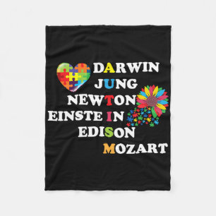 Autism Darwin Jung Newton Einste in Edison Mozart Fleecedecke