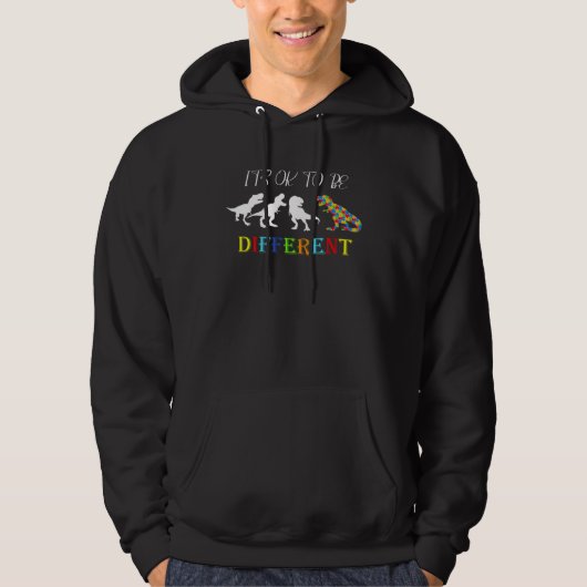 Autism Dinosaur Boys Kid Its Ok To Be Different Au Hoodie (Vorderseite)