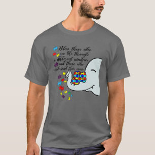 Autism Elephant Mom Child See Life Through Differe T-Shirt