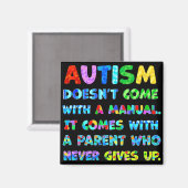AUTISM Eltern geben nie auf Magnet (Vorderseite/Rückseite)