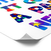 AUTISM Eltern geben nie auf Poster (Ecke)