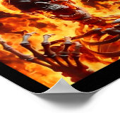 Autism Funny Cringe Edgy Hard Skeleton Meme Flames Poster (Ecke)