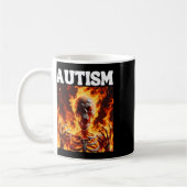 Autism Funny Cringe Hard Skeleton Meme Flames 1 Kaffeetasse (Links)