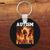 Autism Funny Cringe Hard Skeleton Meme Flames 1 Schlüsselanhänger (Vorderseite)