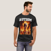 Autism Funny Cringe Hard Skeleton Meme Flames 1 T-Shirt (Vorne ganz)