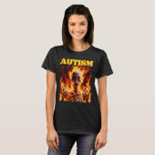 Autism Funny Cringe Hard Skeleton Meme Flames T-Shirt (Vorne ganz)