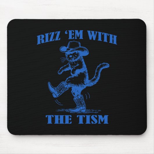 Autism Funny Rizz Em Funny Cat Rizz Em mit Ti Mousepad (Vorne)