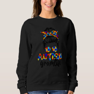 Autism Gram Messy Bun Sonnenbrille Bandana Autism Sweatshirt