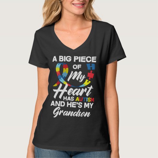 Autism Grandpa Grandma Autistic Grandson Autism Aw T-Shirt (Vorderseite)